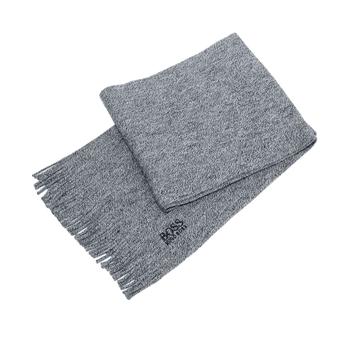 Hugo Boss | Virgin wool scarf with tone tone logo商品图片,满$175享9折, 满折