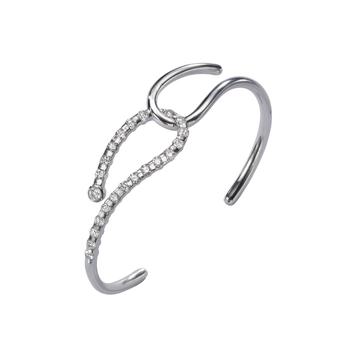 商品AME | Âme Q 18K White Gold, Lab-Grown Diamond 1.36ct. tw. Double Wrist Cuff Bracelet,商家Premium Outlets,价格¥22381图片
