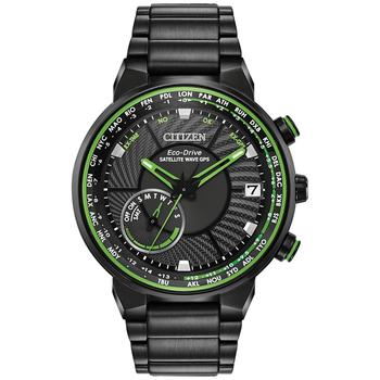 西铁城电波, Citizen | Eco-Drive Men's Satellite Wave GPS Black-Tone Stainless Steel Bracelet Watch 44mm商品图片 9折