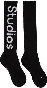 Acne Studios | Black Logo Jacquard Socks商品图片,独家减免邮费