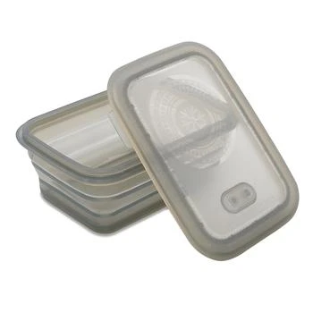 Minimal Collapsible Silicone Food Storage Container Set of 6 - 1160 ml - Grey