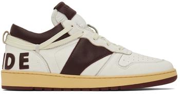 product SSENSE Exclusive White & Burgundy Rhecess Low Sneakers image