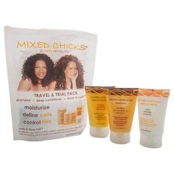 商品Mixed Chicks | Travel Trial Pack by Mixed Chicks for Unisex - 3 Pc Kit 2oz Shampoo, 2oz Deep Conditioner, 2oz Leave-In Conditioner,商家Jomashop,价格¥108图片
