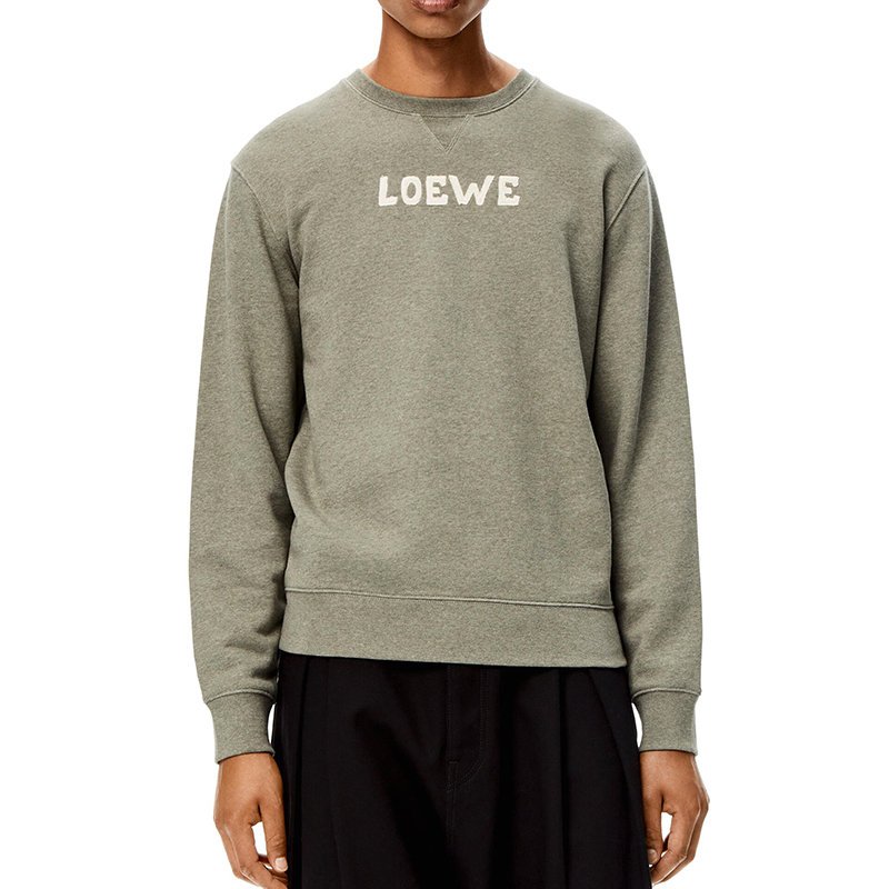 Loewe | 【预售3-7天】LOEWE/罗意威 22年早春新款 男士旧军绿色棉质抓绒Logo刺绣卫衣H526Y24X04-4640商品图片,8折×额外9.5折, 包邮包税, 额外九五折