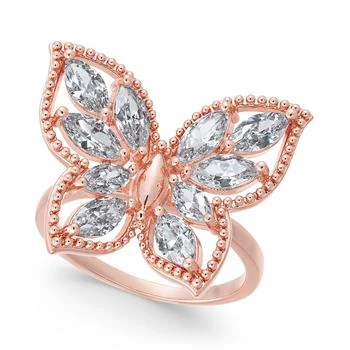 Charter Club | Crystal Butterfly 18K Rose Gold Plate Ring, Created for Macy's 3.9折
