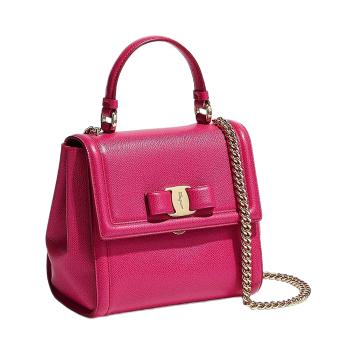 菲拉格慕包单肩包, Salvatore Ferragamo | SALVATORE FERRAGAMO 女士红色牛皮饰有金色金属蝴蝶结链条单肩斜挎包手提包 21-G646-683714商品图片 满$100享9.5折, 满折