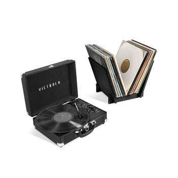 商品Journey and Bluetooth Suitcase Record Player with Matching Record Stand, Set of 2图片