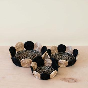商品LIKHA | Black and White Abaca Fruit Basket Tabletop Basket, Set Of 3,商家Verishop,价格¥497图片