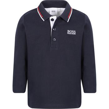 推荐Classic logo long sleeved polo shirt in navy商品