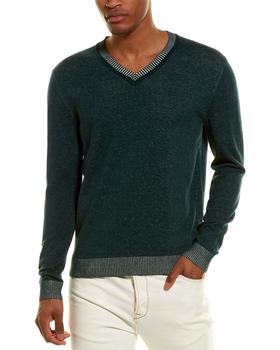 推荐tyler boe Plated Cashmere-Blend V-Neck Sweater商品