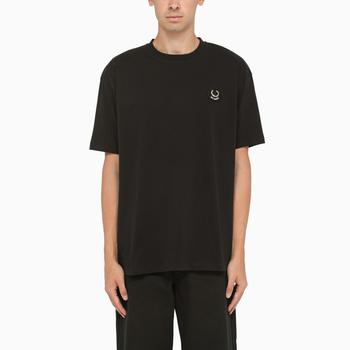 推荐Black cotton t-shirt with print on the back商品