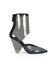 推荐Women's Luxury Boots   Balmain Transparent Black Leather And Pvc Ankle Boots商品