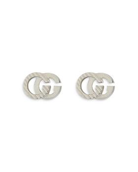 商品18K White Gold Double G Logo Stud Earrings图片