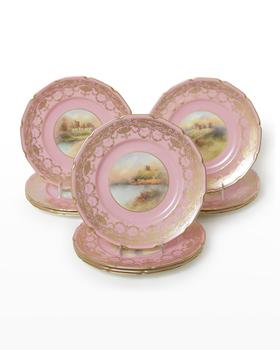 商品Antique Porcelain Castle Plates, Set of 12图片