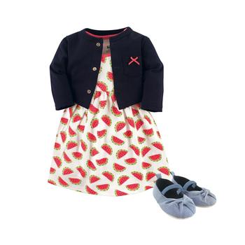 商品Hudson | Dress, Cardigan and Shoes, 3-Piece Set, 0-18 Months,商家Macy's,价格¥187图片