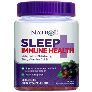 Natrol | Sleep+ Immune Health, Melatonin and Elderberry, Gummies Berry商品图片,第2件5折, 独家减免邮费, 满免