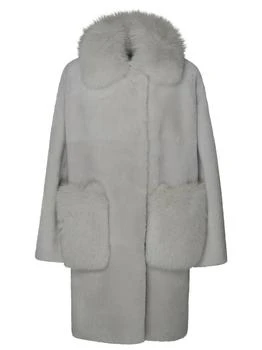 BLANCHA | White leather fur coat,商家Baltini,价格¥32631
