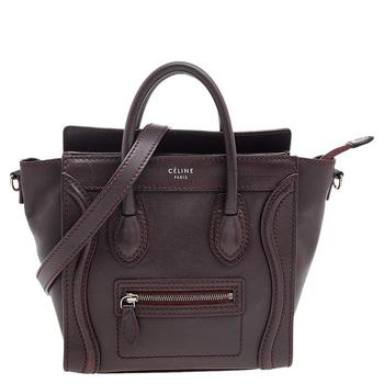 celine nano, [二手商品] Celine | Celine Burgundy Leather Nano Luggage Tote商品图片 4.5折, 满1件减$100, 满减