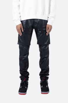 推荐Leather Snap Cargo Pants - Black商品
