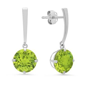 MAX + STONE | 14k White Gold Solitaire Round-Cut Gemstone Drop Earrings (8mm),商家Premium Outlets,价格¥1402