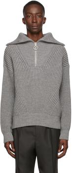 product Grey Wool Zip Collar Sweater image