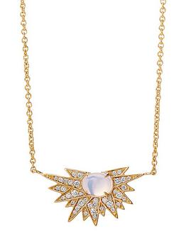 商品Syna | Cosmic 18KY Gold, Diamond & Moon Quartz Pendant Necklace,商家Saks Fifth Avenue,价格¥21132图片
