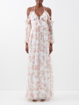 商品Giambattista Valli | Dahlia-print off-the-shoulder silk-georgette gown,商家MATCHES,价格¥15509图片