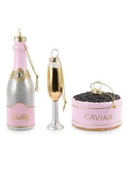 Saks Fifth Avenue | 3-Piece Sparkling Wine & Caviar Ornament Set,商家Saks OFF 5TH,价格¥190