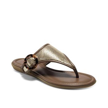 推荐Aerosoles Womens Clarity Leather Metallic Thong Sandals商品