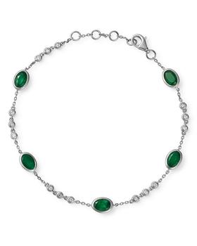 商品Bloomingdale's | Emerald Station Bracelet in 14K White Gold - 100% Exclusive,商家Bloomingdale's,价格¥10545图片