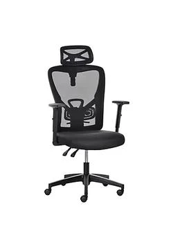 Vinsetto | High Back Ergonomic Computer Home Office Chair Mesh Task Chair with Lumbar Back Support Reclining Function Adjustable Headrest Arms and Height Black,商家Belk,价格¥1280