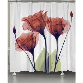 商品Laural Home | Red Gentian X-ray Flowers Shower Curtain,商家Macy's,价格¥1245图片