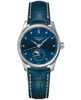 更多longines master, Longines | Longines Master Collection Automatic 34mm Blue Diamond Dial Leather Strap Women's Watch L2.409.4.97.0商品图片 7.5折