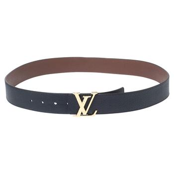 lv皮带, [二手商品] Louis Vuitton | Louis Vuitton Dark Navy Blue/Brown Leather Reversible Initiales Belt Size 95商品图片 7折, 满1件减$100, 满减