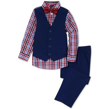 Nautica | Little Boys 4-Pc. Machine Washable Check-Print Shirt, Vest, Pants & Bowtie Set,商家Macy's,价格¥290