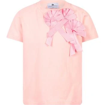 推荐Bows detailing cotton t shirt in pink商品