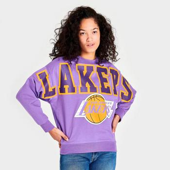 Mitchell and Ness | Women's Mitchell & Ness Los Angeles Lakers Logo Fleece Crewneck Sweatshirt商品图片,