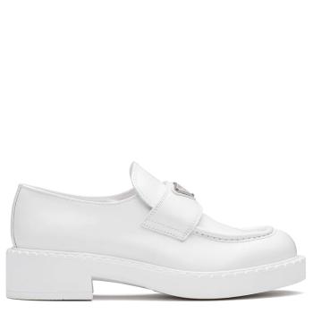 Prada | 【预售3-7天】PRADA/普拉达 21年秋冬 女士白色亮面皮革乐福鞋1D246M_ULS_F0009_F_B050商品图片,8折, 包邮包税