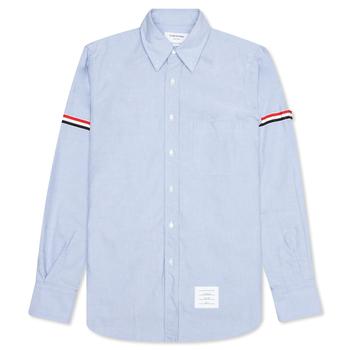 推荐Thom Browne Classic L/S Button Down Point Collar Shirt W/ GG Armband - Light Blue商品