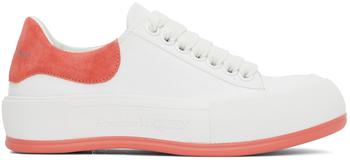 商品Alexander McQueen | White & Pink Plimsoll Sneakers,商家SSENSE,价格¥1738图片