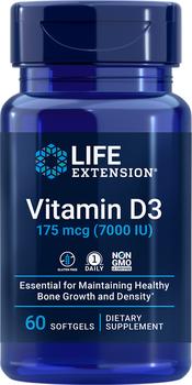 商品Life Extension Vitamin D3, 7000 IU - 175 mcg (60 Softgels)图片