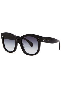 推荐Black oversized square-frame sunglasses商品
