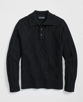 Brooks Brothers | Merino Wool Polo Sweater in Aran Knit,商家Brooks Brothers,价格¥2334