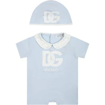 Dolce & Gabbana | Light Blue Romper Suit For Baby Boy With Logo,商家Italist,价格¥2214
