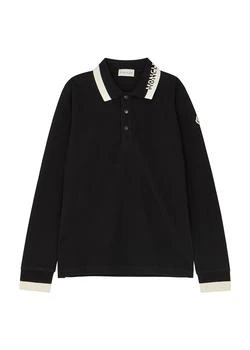 推荐KIDS Black piqué cotton polo shirt (12-14 years)商品
