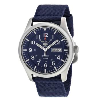 推荐Seiko 5 Sport Automatic Navy Blue Canvas Men's Watch SNZG11商品