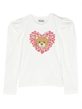Moschino | T-shirt Teddy Bear Bianca In Jersey Di Cotone Bambina 