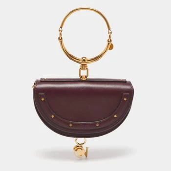 推荐Chloé Burgandy Leather Nile Bracelet Minaudiere Crossbody Bag商品