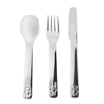 商品The Hut | OYOY Mini We Love Animals Cutlery - Pack of 3 - Silver,商家The Hut,价格¥101图片