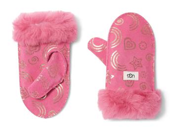 ugg手套, UGG | Water Resistant Sheepskin Love Print Mittens (Toddler/Little Kids)商品图片 